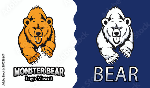 MONSTER BEAR  logo Mascot | brown - bearwhite bear