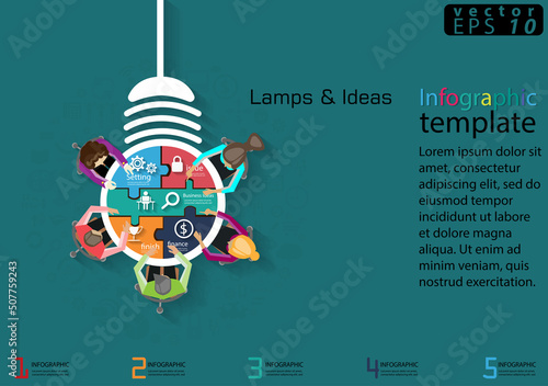 Illustration business.design modern  idea and concept think creativity. for Social network,success,plan,think,search,analyze,communicate, futuristic idea innovation technology.