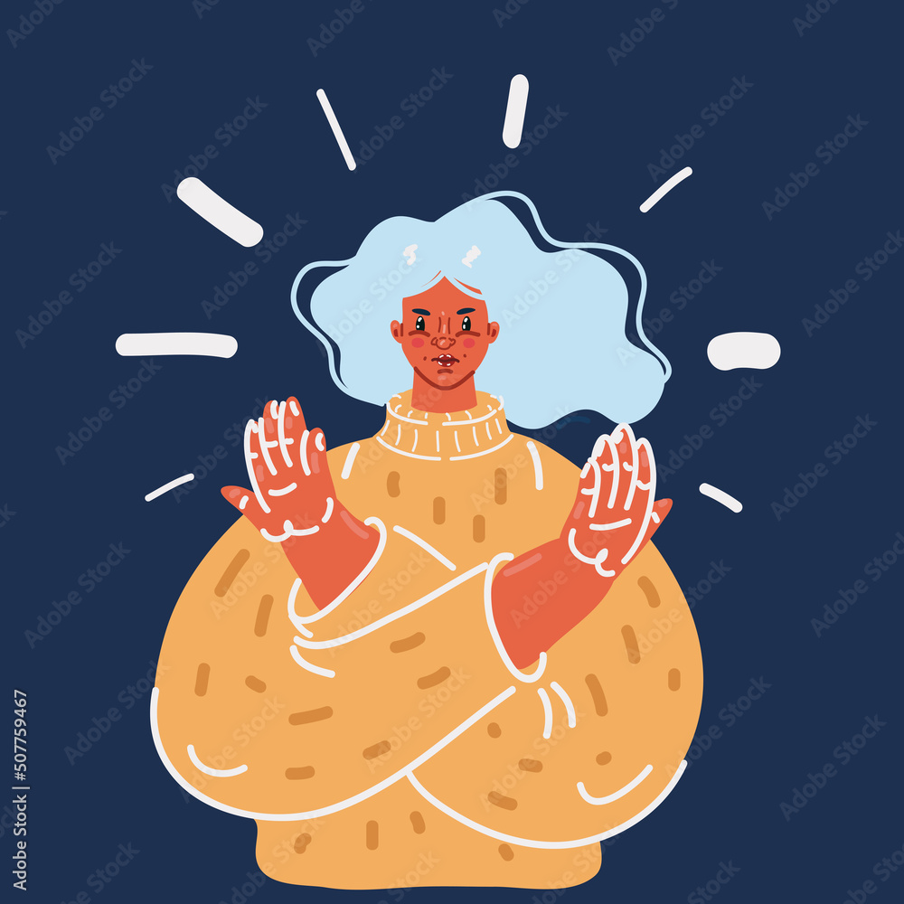 Cartoon vector illustration of refusal, denying and forbidding concept ...