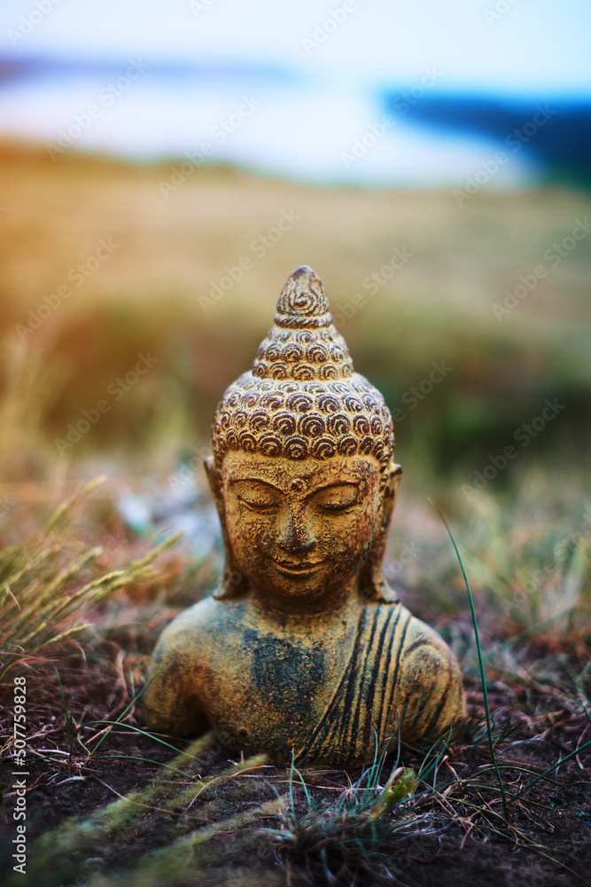 Buddha statue at sunset. Buddha statue at sunset.