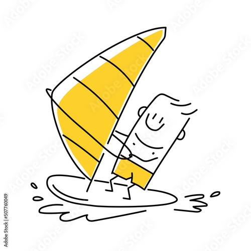 Wind surfing Stick figure.