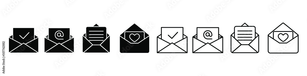 Mail icon vector set. email illustration sign collection. Envelope symbol. post logo. Mail icon vector set. email illustration sign collection. Envelope symbol. post logo.
