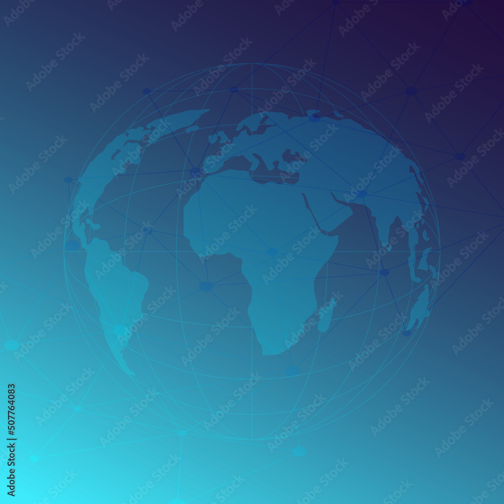 earth vector with belts and digital technology background