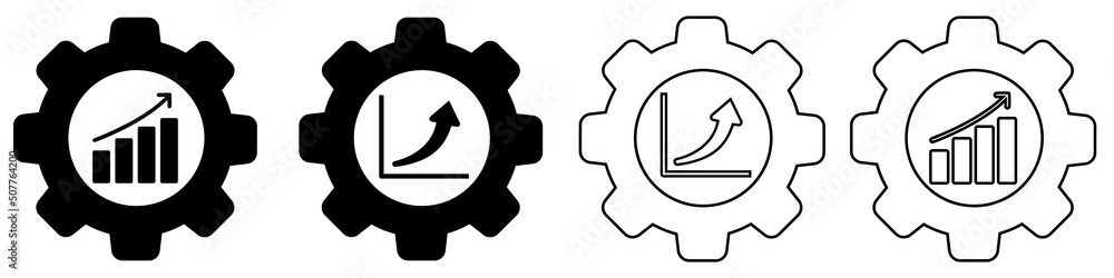 Efficiency vector icon set. production illustration sign collection. economy logo. process symbol. Efficiency vector icon set. production illustration sign collection. economy logo. process symbol.