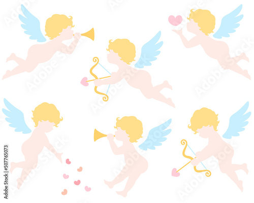 キューピットのカラーイラストセット