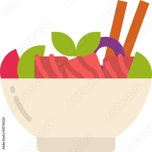 poke bowl flat icon