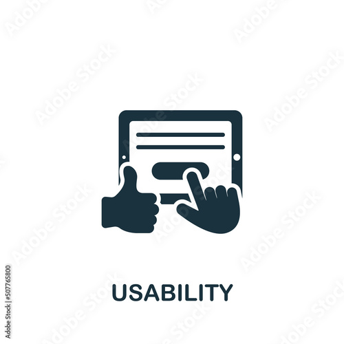 Usability icon. Monochrome simple Web Design icon for templates, web design and infographics