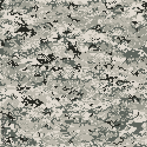 Pixelated camouflage mimetic wallpaper abstract vector seamless pattern