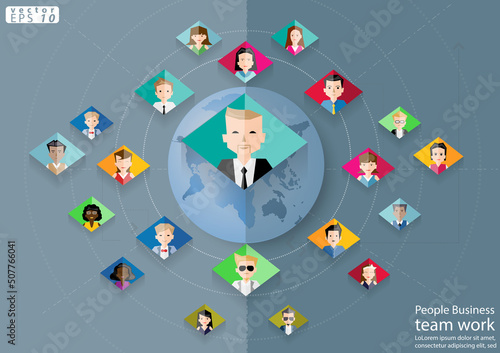 Illustration business.design modern  idea and concept think creativity. for Social network,success,plan,think,search,analyze,communicate, futuristic idea innovation technology.