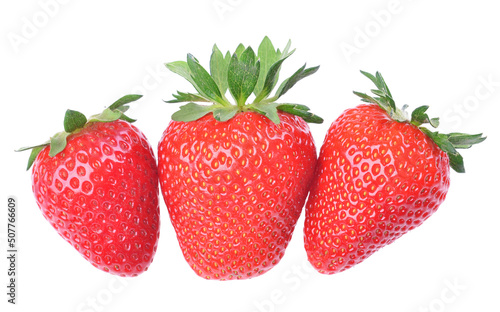 Fresh strawberry on an isolated white background, close-up