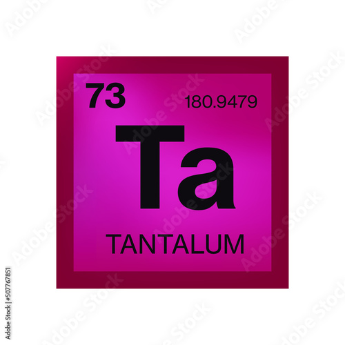 Tantalum element from the periodic table