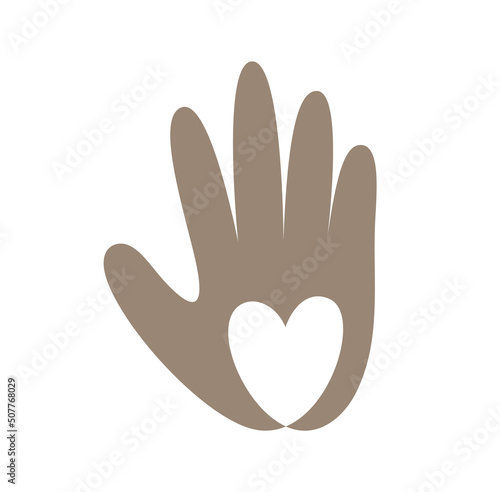 Wallpaper Mural Hand drawn hand with heart Encourage donate logo. Stop war in Ukraine. Concept idea of donation and help icon. Protection from Russian invaders Torontodigital.ca