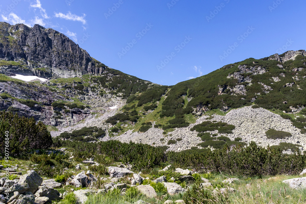 Landscape of Rila Mountain near The Scary lake, Bulgaria