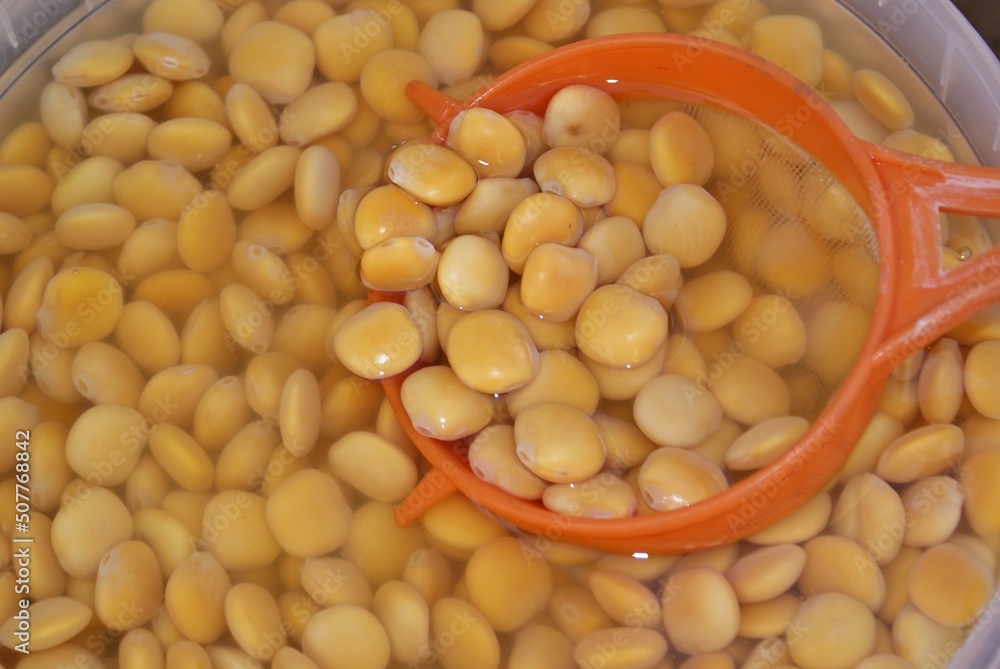 Traditional snack in Portugal - lupine seeds Traditional snack in Portugal - lupine seeds