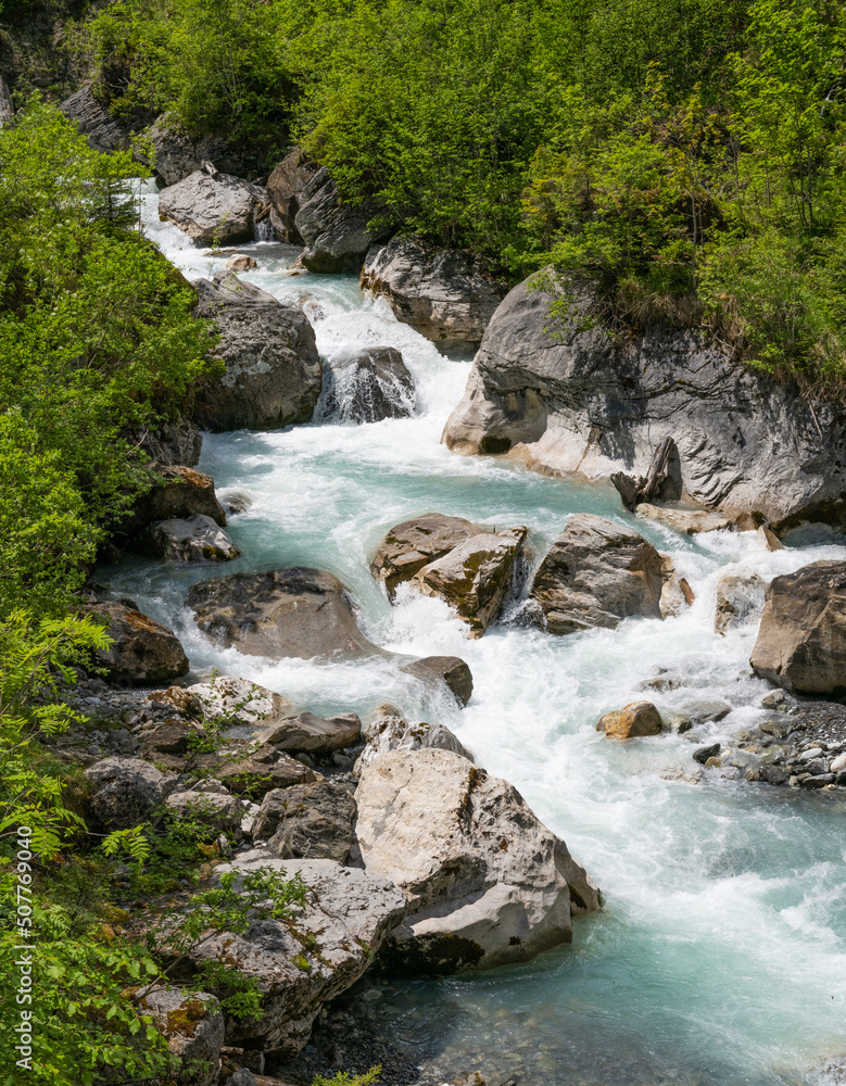 Reichenbach creek in Swiss Alps Reichenbach creek in Swiss Alps