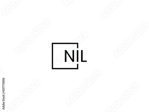 NIL Letter Initial Logo Design Vector Illustration