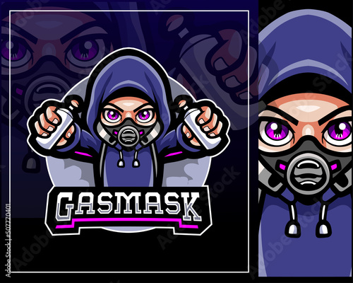 gas mask mascot . esport logo design.