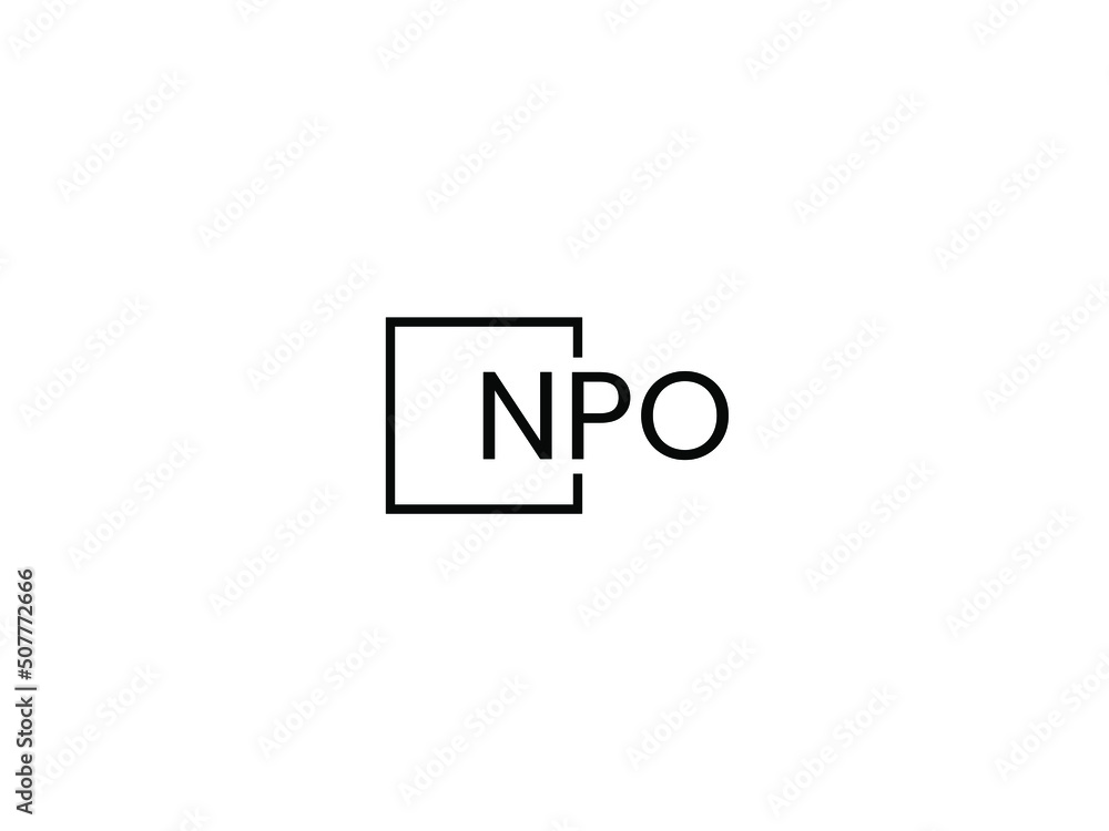 Obraz premium NPO Letter Initial Logo Design Vector Illustration