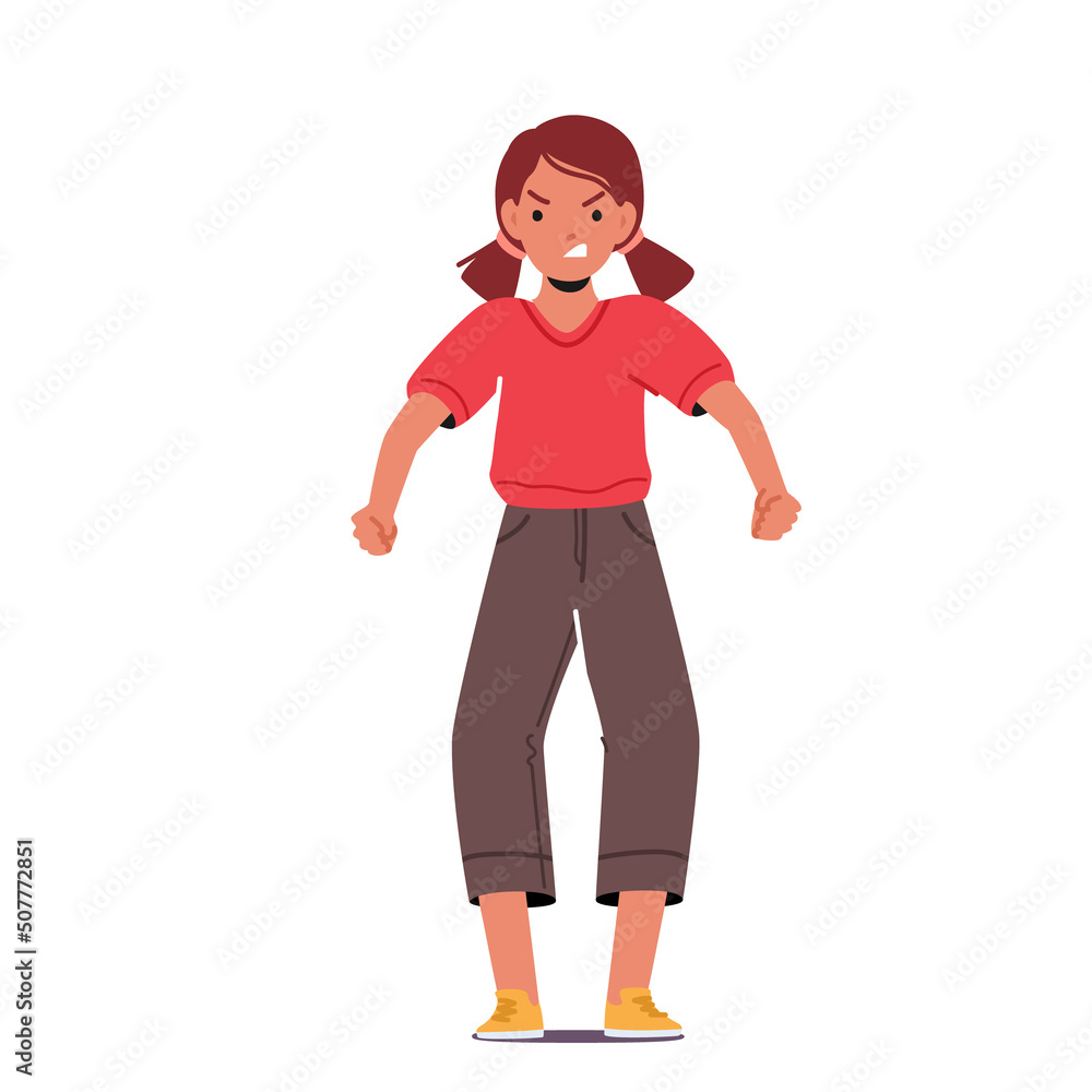 Furious Little Girl Angry or Evil Facial Expression. Unhappy Kid Negative Emotion, Bad Mood Feelings. Wicked Child Furious Little Girl Angry or Evil Facial Expression. Unhappy Kid Negative Emotion, Bad Mood Feelings. Wicked Child