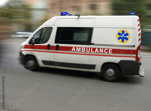 Fototapeta Naklejka Na Ścianę i Meble -  Ambulance in motion