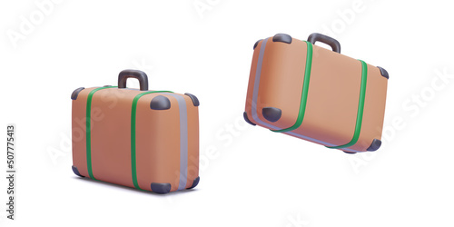 3d realistic old vintage case isolated on white background. Vector illustration