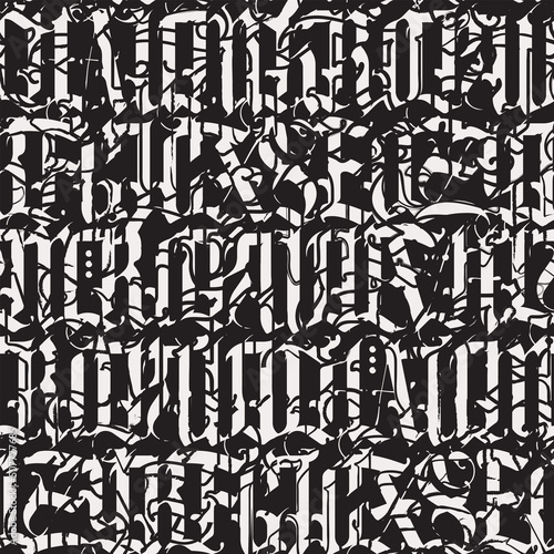 Vector Seamless pattern of capital Gothic letters