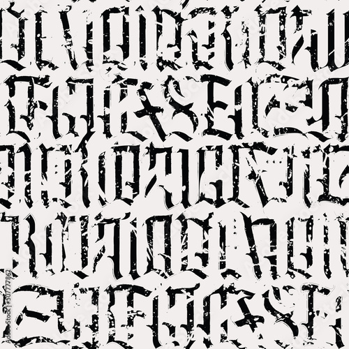 Vector Seamless pattern of capital Gothic letters