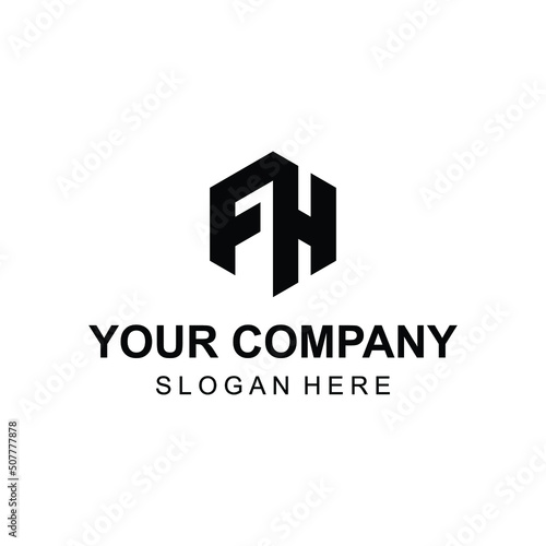 Modern letter FH logo design vector