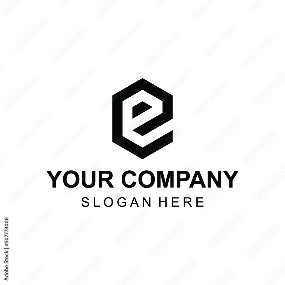 Geometric letter E logo design vector