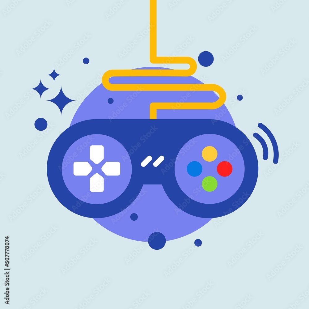 Game console or joystick flat vector illustration. Controller icon. Game console or joystick flat vector illustration. Controller icon.