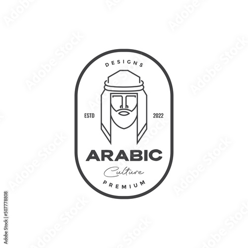 man with the kaffiyeh arabic logo design vector graphic symbol icon illustration creative idea