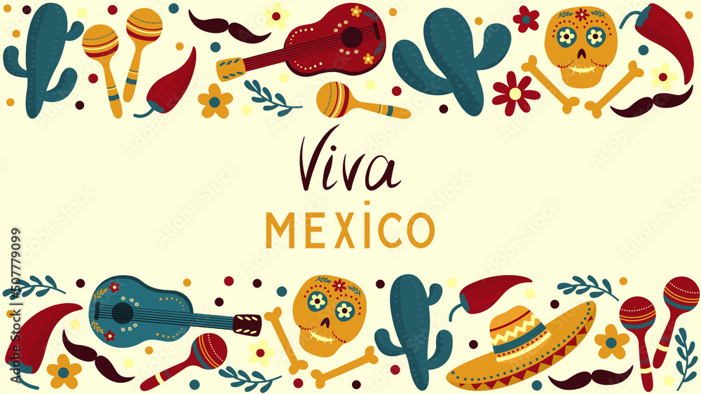 latin background with mexican attributes latin background with mexican attributes