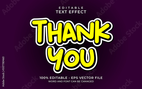 Editable text effect - Thank you style