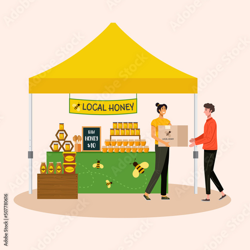 Farmer's market, honey products stall