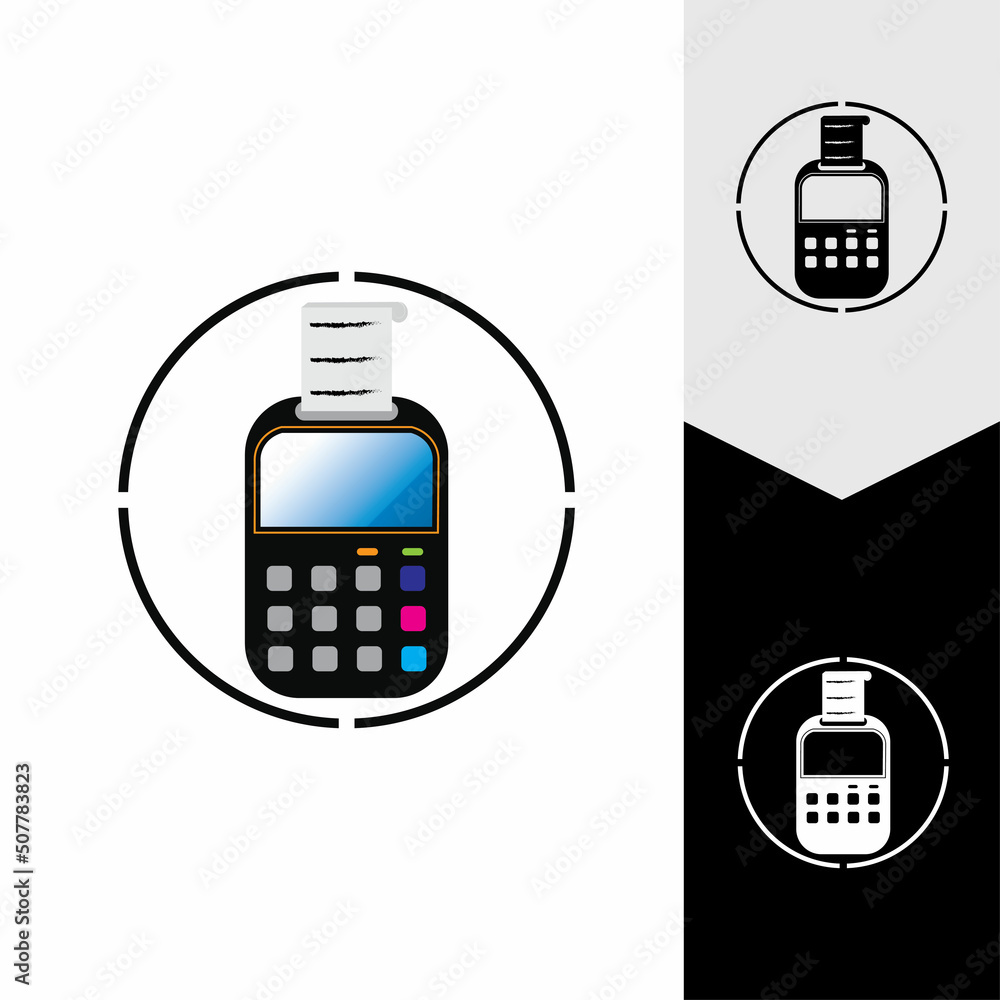 Credit card machine. ATM for money. Payment terminal illustration Credit card machine. ATM for money. Payment terminal illustration