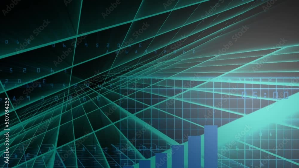 Matrix grid style animation with flowing data Matrix grid style animation with flowing data