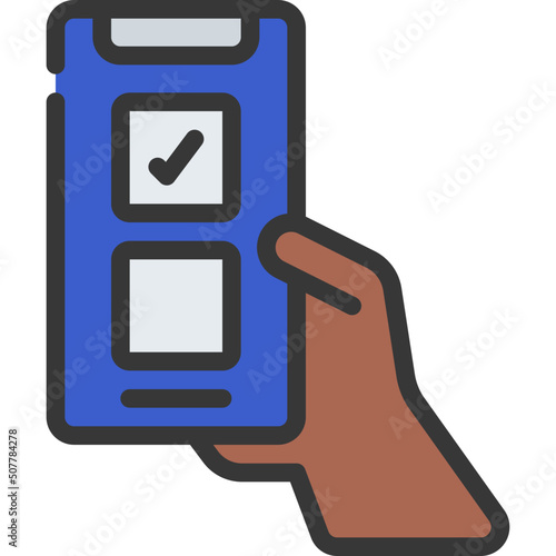 Mobile Voting Hand Icon
