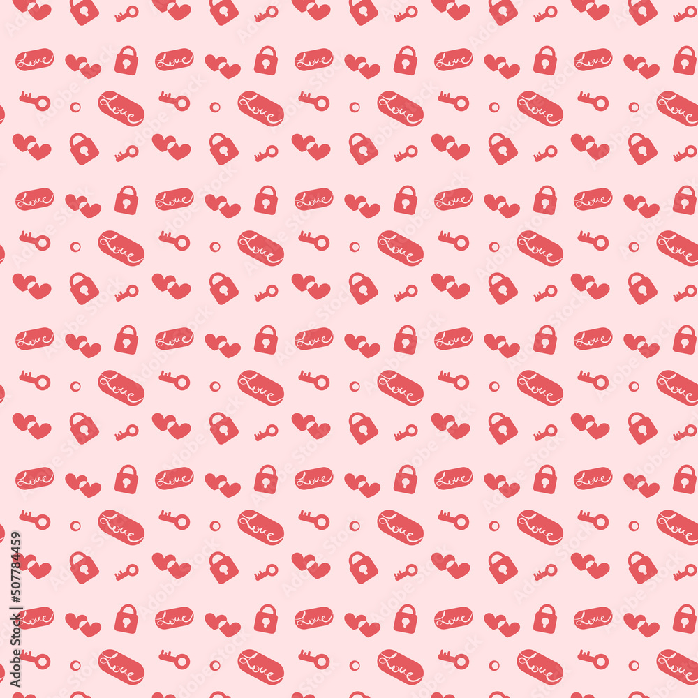 pattern on the theme of love and hearts in pink pattern on the theme of love and hearts in pink