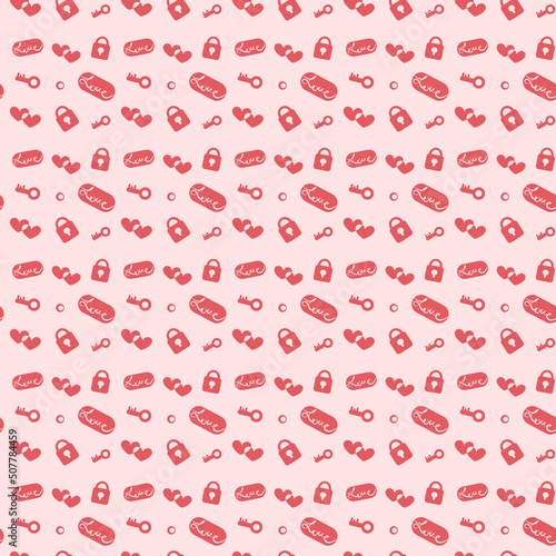 pattern on the theme of love and hearts in pink