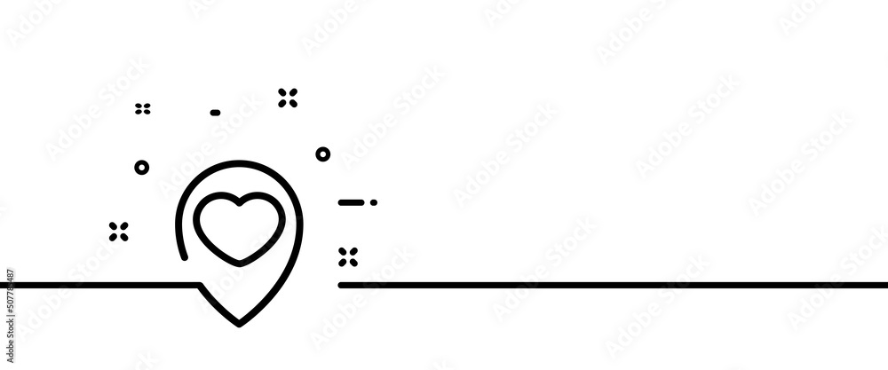 Pointer with heart line icon. Traveler, favorite place, beautiful, love, home, live. Travel concept. One line style. Vector line icon for Business and Advertising Pointer with heart line icon. Traveler, favorite place, beautiful, love, home, live. Travel concept. One line style. Vector line icon for Business and Advertising