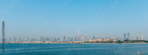 Dubai's downtown city landscape view with the sea in the front © Sravan Chandran