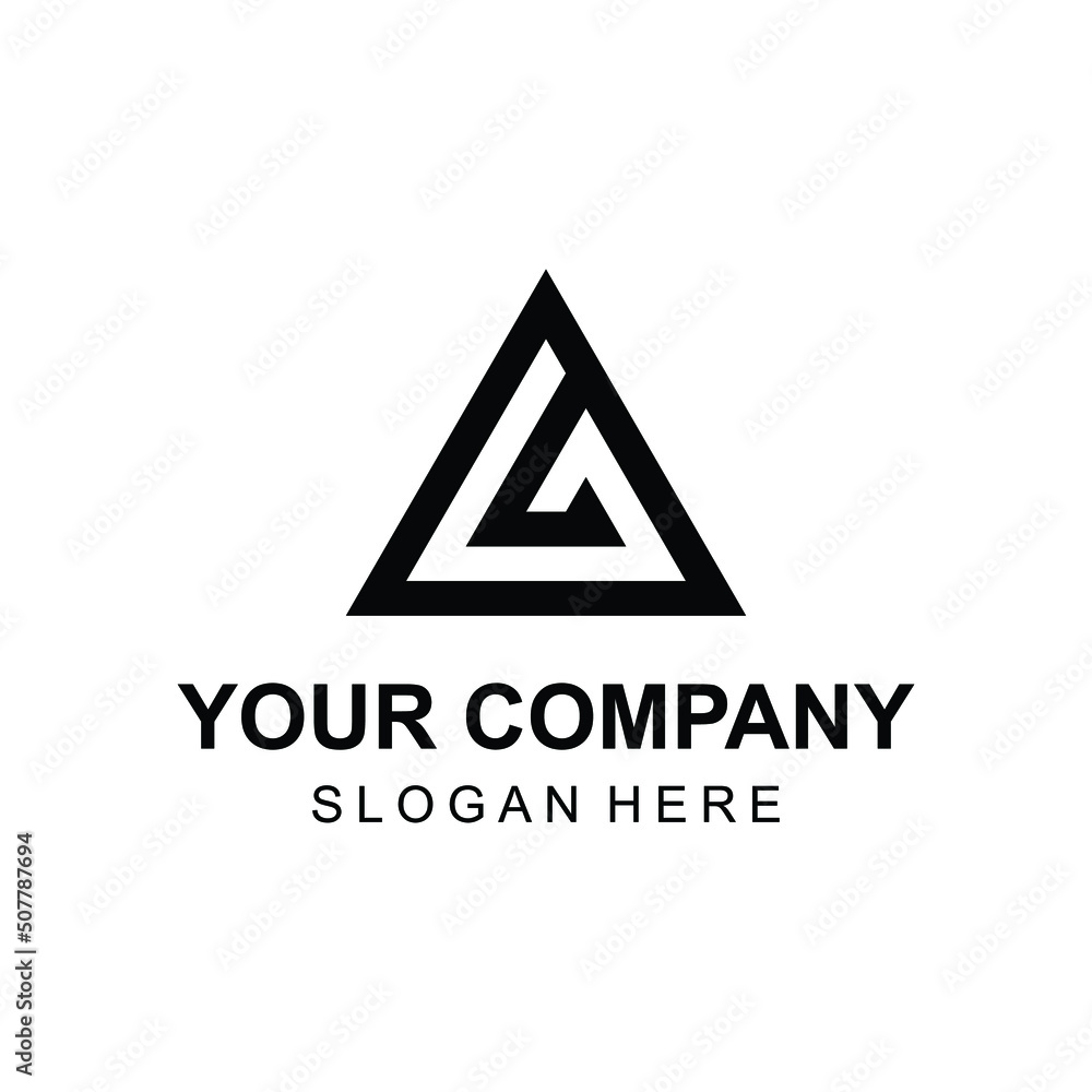 Modern triangle abstract letter AG or GA logo design vector
