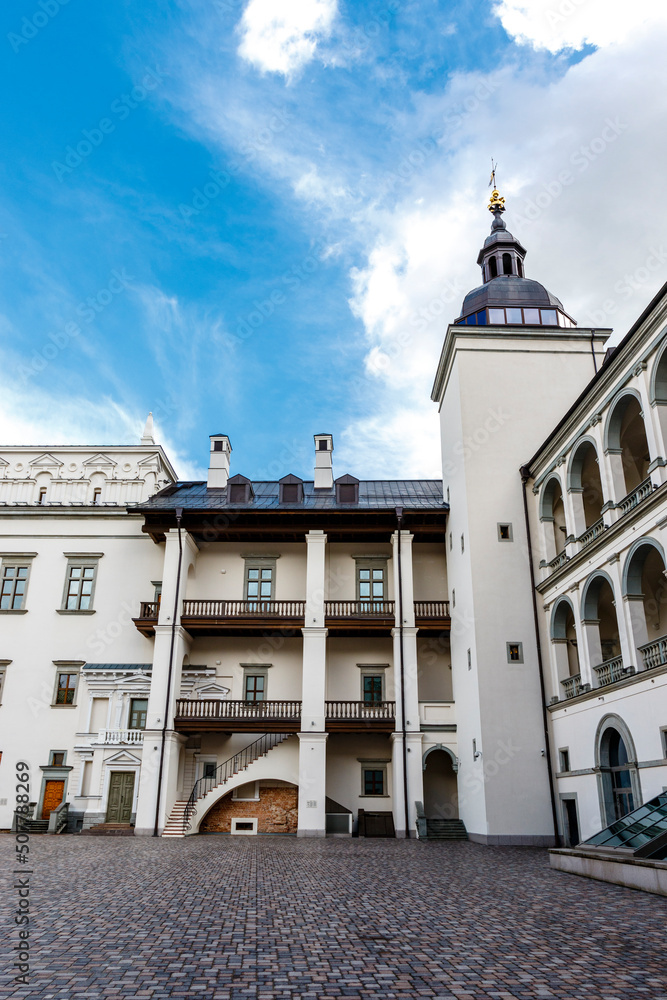 Obraz premium Courtyard of the palace of the Grand Dukes of Lithuania in Vilnius, Lithuania, Europe