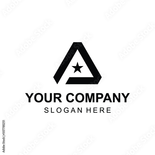 Modern letter P or PA or AP logo design vector with star