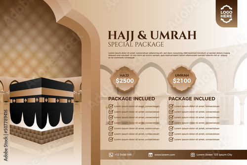 Hajj and Umrah package promotion banner template