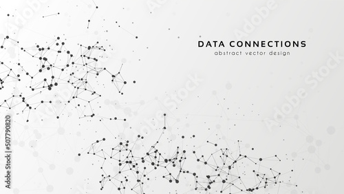 Abstract mesh vector background. Futuristic technology style card. Lines, point, planes in 3d space.