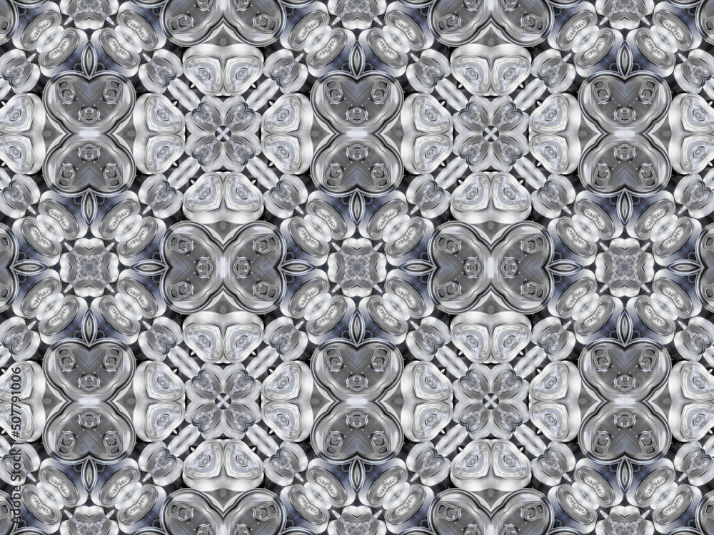 Kaleidoscopic background made from image of beer cans Kaleidoscopic background made from image of beer cans