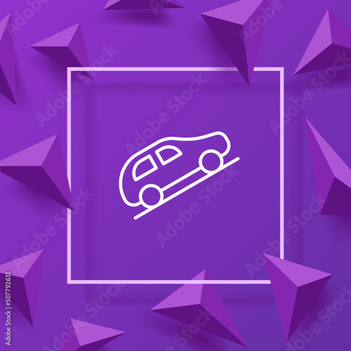 Road sign line icon. A car sign warning that the road is going uphill. Danger, Climb. Traffic rules concept. Vector line icon for Business and Advertising