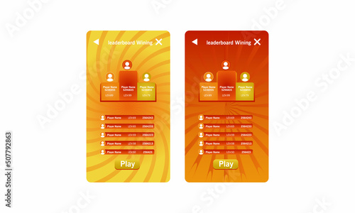 Game leaderboard with abstract background