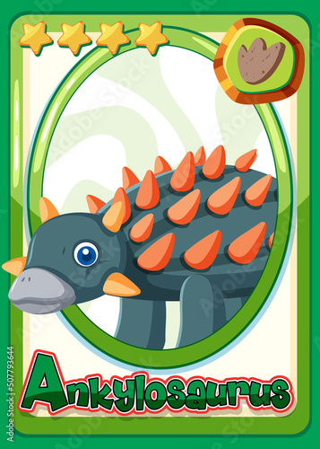 Ankylosaurus dinosaur cartoon card